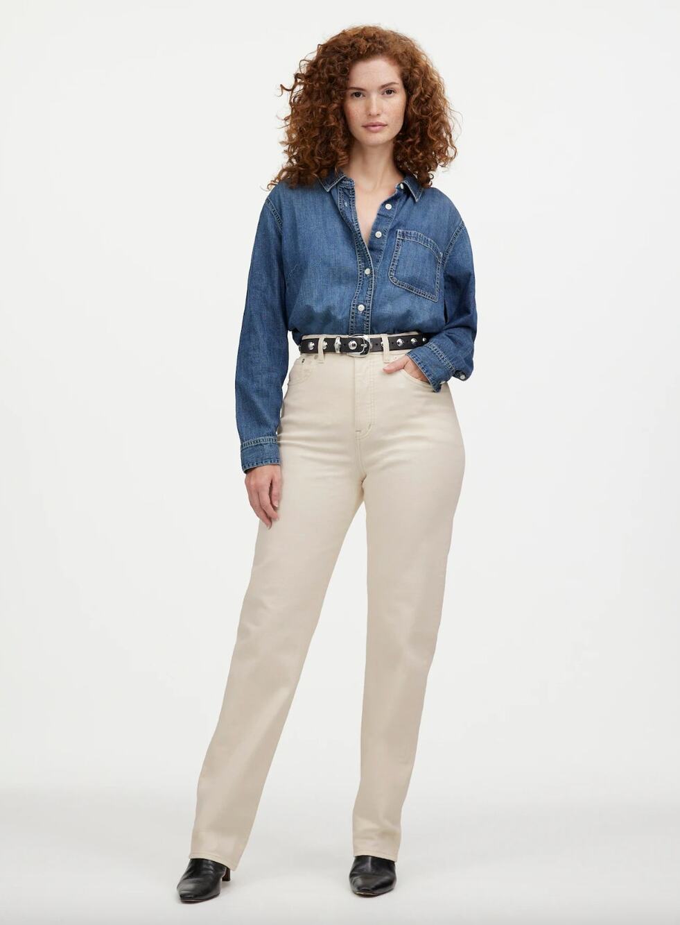 Madewell The Curvy 90s Straight Jean Vintage Canvas Beige High Waist US 23 NWT